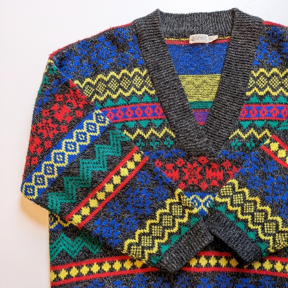 Vintage Esprit Oversized Colourful Sweater - Picture 1 of 8